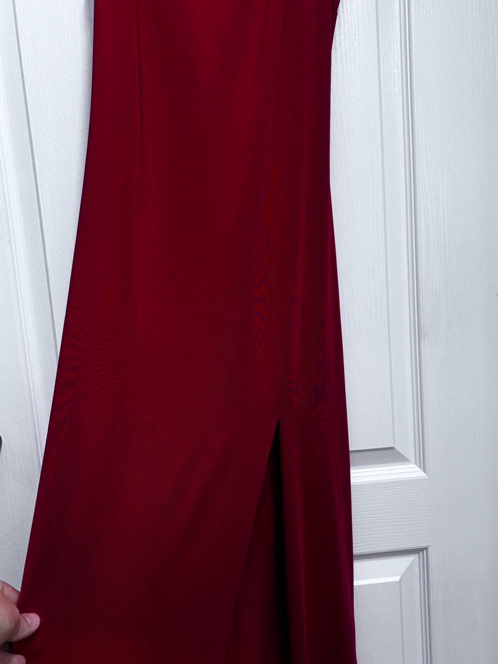 Backless Red Maxi Dress with Sleek Side Slit